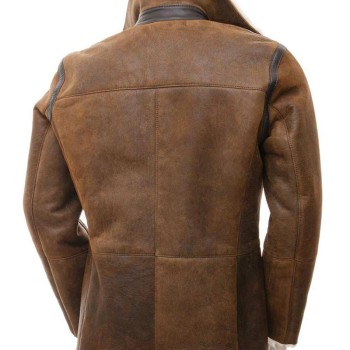 Men's Shearling Double Breasted Leather Coat