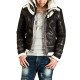 Men's Double Face Real Leather Faux Shearling Jacket