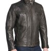 Men's Faded-Seam Cycle Vintage Leather Black Jacket Men's Faded-Seam Cycle Vintage Leather Black Jacket