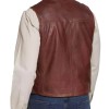 Men's FJ789 Lambskin Leather Brown Vest Men's FJ789 Lambskin Leather Brown Vest