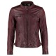 Men's FJM270 Biker Zipper Pockets Waxed Burgundy Leather Jacket