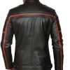 Men's FJM438 Brown Striped Motorcycle Leather Jacket Men's FJM438 Brown Striped Motorcycle Leather Jacket