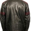 Men's FJM486 Burgundy Striped Motorcycle Leather Jacket Men's FJM486 Burgundy Striped Motorcycle Leather Jacket