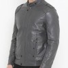 Men's FJM530 Designer Biker Grey Leather Jacket