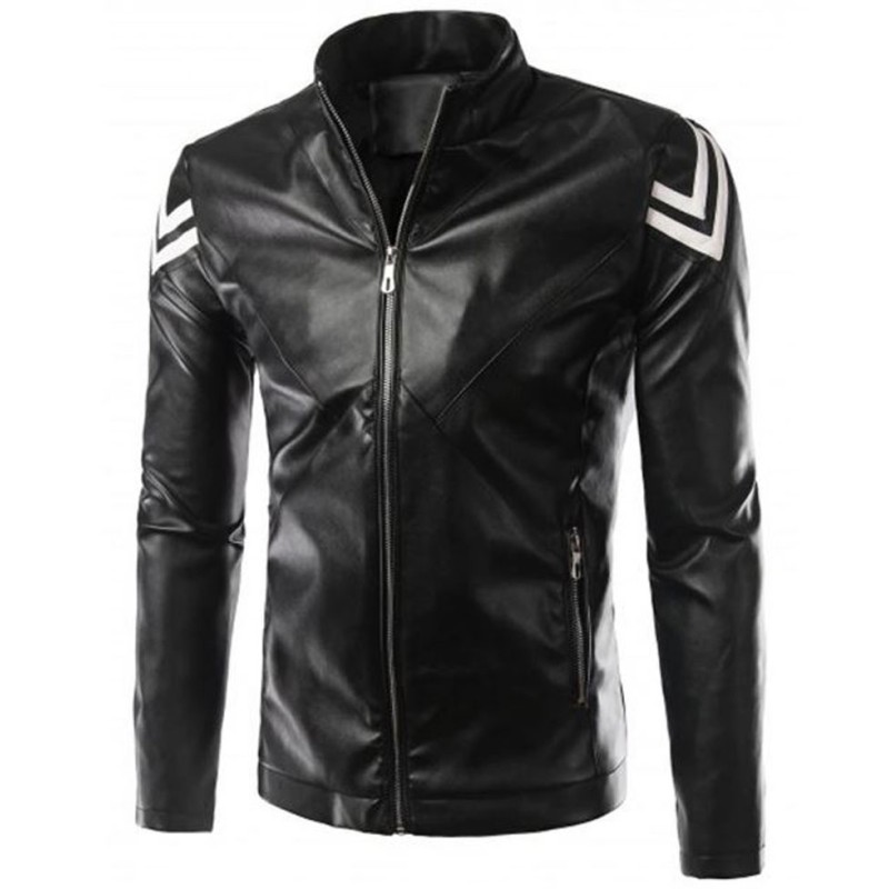 Men's FJM575 Slim Fit Casual Black Leather Jacket Men's FJM575 Slim Fit Casual Black Leather Jacket