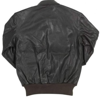 Men's Flight A-2 Black Leather Bomber Jacket