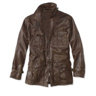 Men's Flap Pockets Motorcycle Fulton Brown Leather Jacket