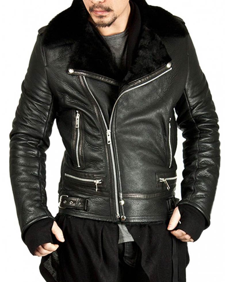 leather jacket with fur inside