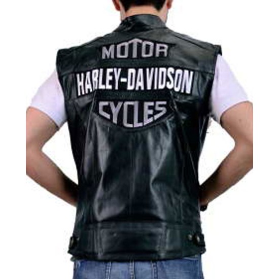 Men's Harley Davidson Moto Rider Leather Vest