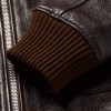 Men's John Bomber Brown Leather Jacket with Fur Collar