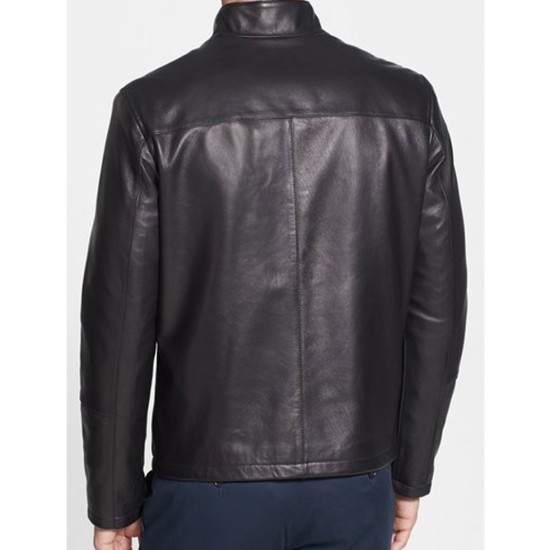 Men's Lakewood Black Leather Biker Jacket