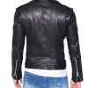 Men's Double Zip Collar Lambskin Black Leather Biker Jacket Men's Double Zip Collar Lambskin Black Leather Biker Jacket