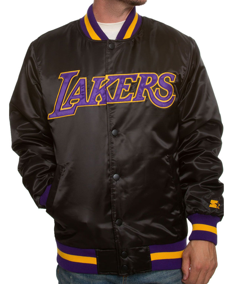 Starter Los Angeles Lakers Blown Up Logo Jacket Black/Yellow/Purple/White