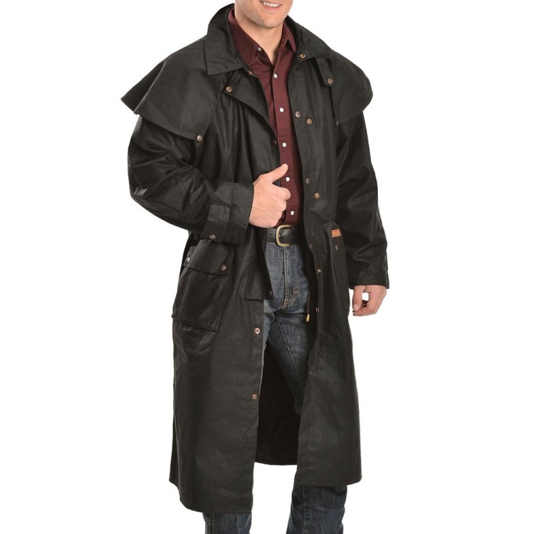 Men's Low Ride Cowboy Cotton Black Duster Men's Low Ride Cowboy Cotton Black Duster