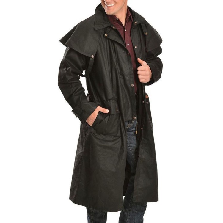 Men's Low Ride Cowboy Cotton Black Duster Men's Low Ride Cowboy Cotton Black Duster