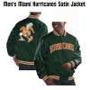 Men's Miami Hurricanes Green Satin Jacket Men's Miami Hurricanes Green Satin Jacket