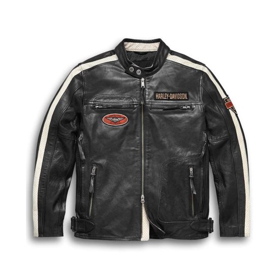 Men's Motorcycle Harley Davidson Command Black Leather Jacket