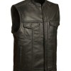Men's Bay Area Black Leather Vest Men's Bay Area Black Leather Vest