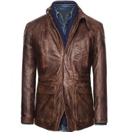 Men's Field Casual Brown Leather Jacket