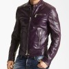 Men's Casual Faux Leather Purple Motorcycle Jacket Men's Casual Faux Leather Purple Motorcycle Jacket