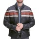 Men's Motorcycle Vintage Striped Style Retro Leather Jacket