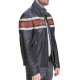 Men's Motorcycle Vintage Striped Style Retro Leather Jacket