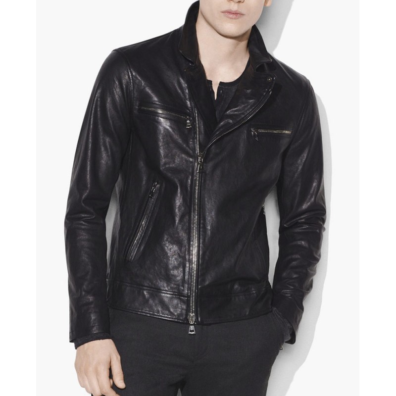 Men's Genuine Leather Biker Jacket