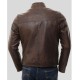 Men's New York Brown Leather Biker Jacket