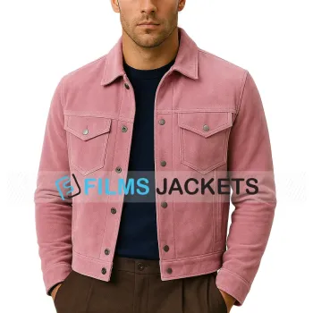 Mens Pink Suede Jacket