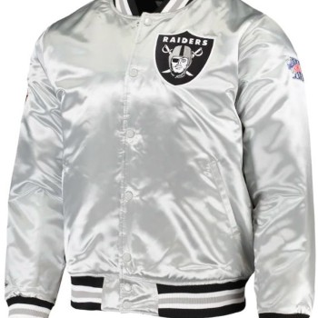Men's Raiders Las Vegas Bomber Silver Jacket