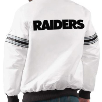 Men's Varsity Raiders Bomber White Jacket