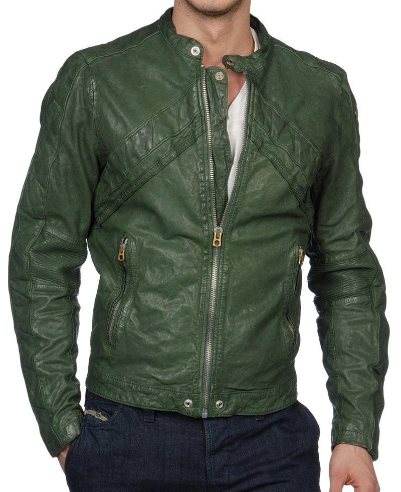 moto jacket green