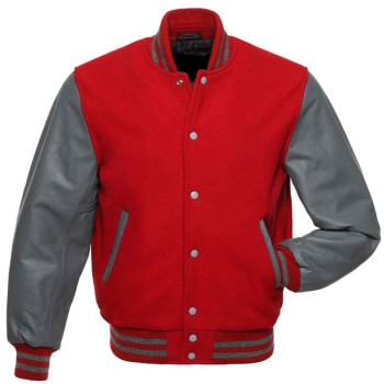 Men's Varsity Grey and Red Jacket