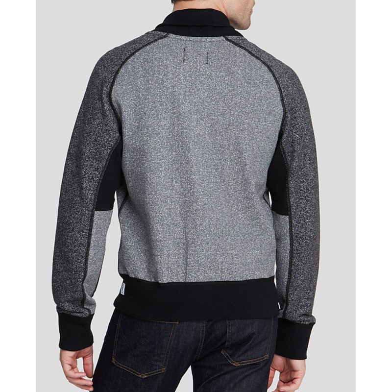Men's Reigning Champ Bomber Grey and Black Jacket Men's Reigning Champ Bomber Grey and Black Jacket