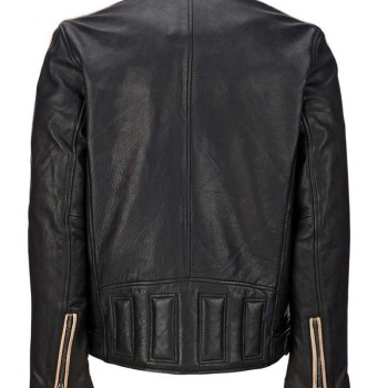 Men's Cafe Racer Retro Black Leather Jacket
