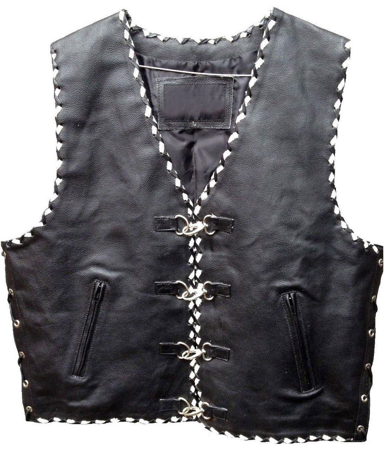 Braided leather vest online