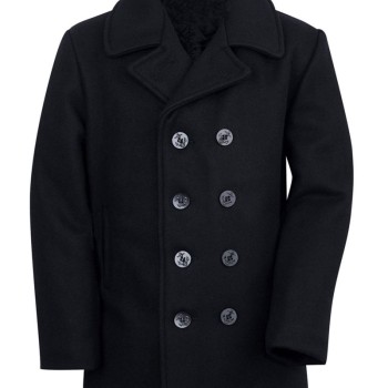 Men's Sailor Wool Black Peacoat