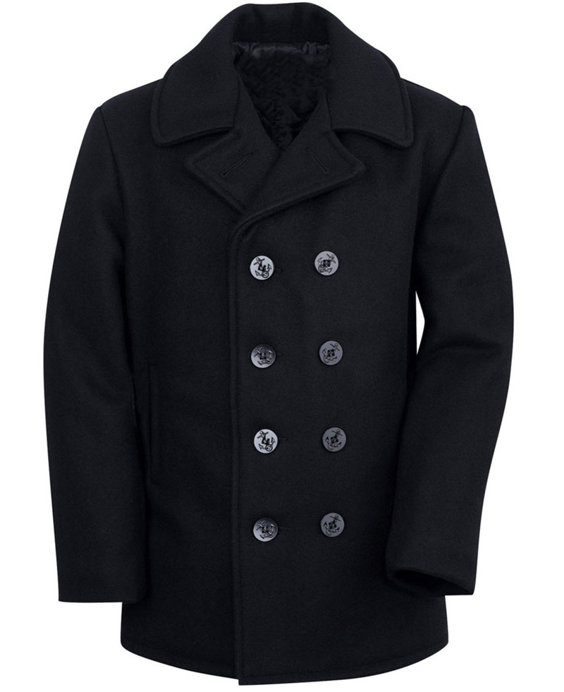 Navy pea coat mens sales australia