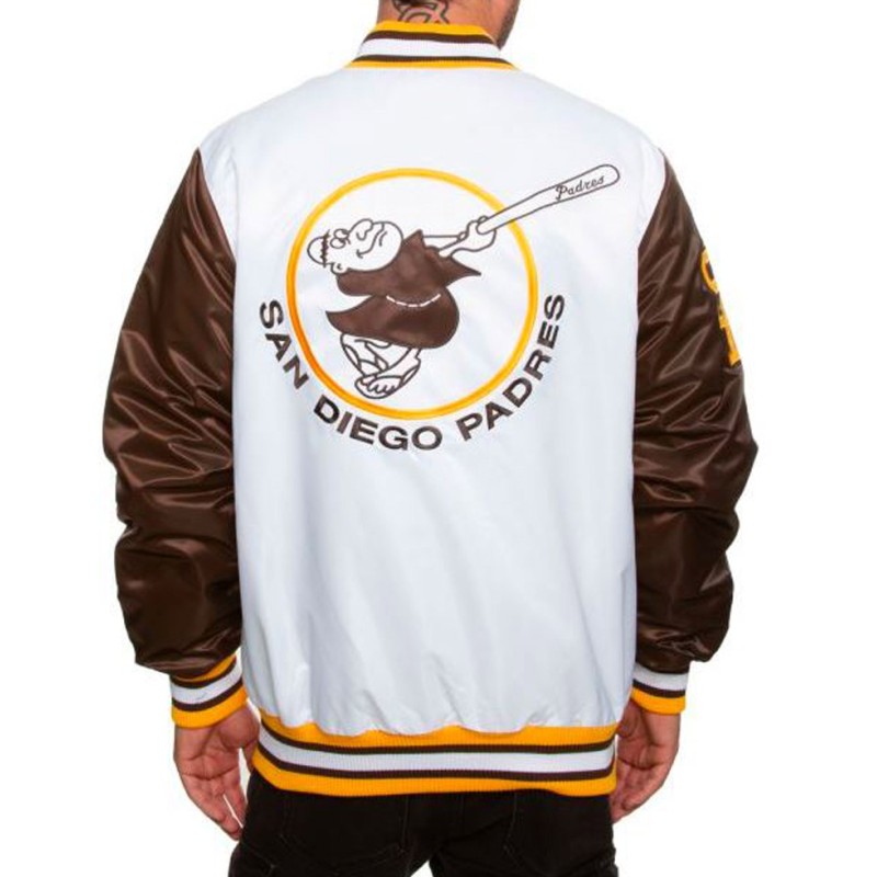 Men's Padres San Diego Brown and White Jacket Men's Padres San Diego Brown and White Jacket