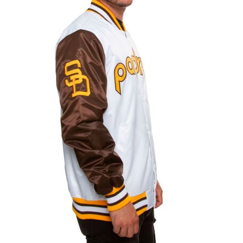 Men's Padres San Diego Brown and White Jacket Men's Padres San Diego Brown and White Jacket