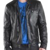 Men's Designer Simple Look Black Leather Jacket