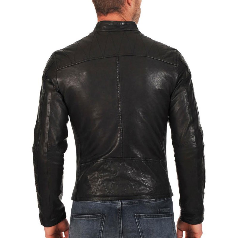 Men's Asymmetrical Zipper Simple Look Snap Button Jacket Men's Asymmetrical Zipper Simple Look Snap Button Jacket