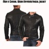 Men's Asymmetrical Zipper Simple Look Snap Button Jacket Men's Asymmetrical Zipper Simple Look Snap Button Jacket