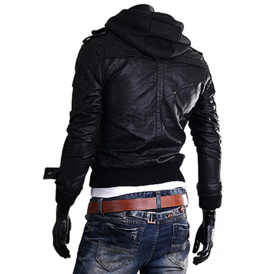 Men's Slim Fit Black Leather Jacket