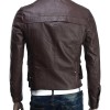 Men's Slim Fit Cargo Pockets Leather Jacket