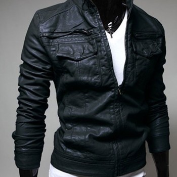 Men's Slim Fit Chocolate Brown/Black Jacket
