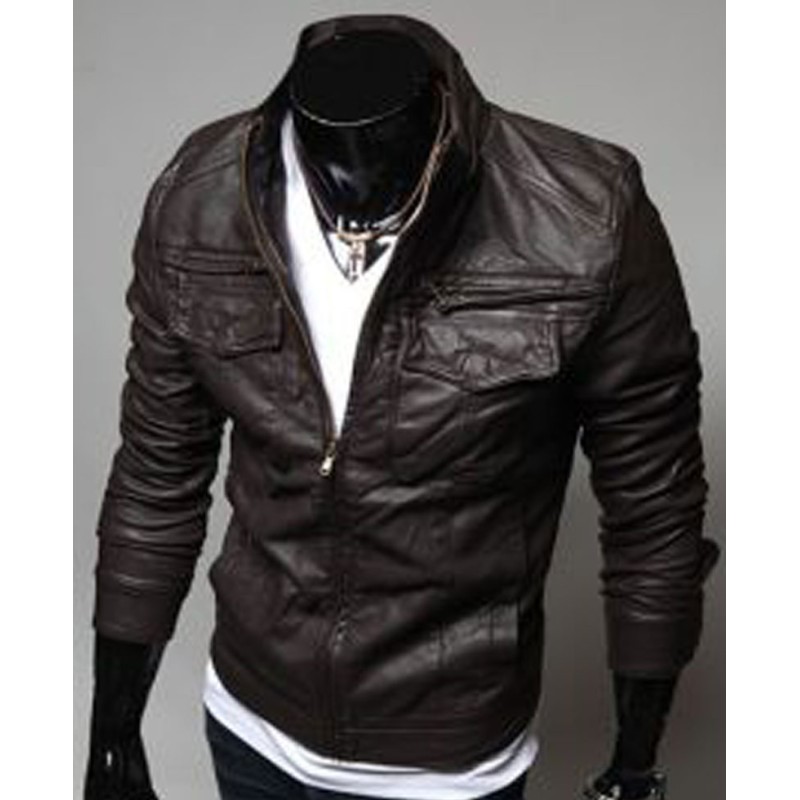 Men's Slim Fit Chocolate Brown/Black Jacket Men's Slim Fit Chocolate Brown/Black Jacket