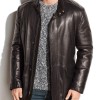 Men's Smooth Leather Car Black Coat