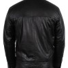 Men's Simple Look Snap Tab Collar Black Leather Jacket Men's Simple Look Snap Tab Collar Black Leather Jacket