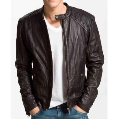 Men’s Motorcycle Quilted Leather Oxblood Jacket - Films Jackets